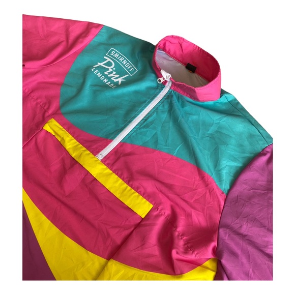 Smirnoff Pink Lemonade Half Zip Pullover Lightweight Windbreaker Bomber Jacket - Picture 4 of 6